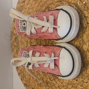 Converse | Toddler Kids Pink One Star Lace-Up Distressed Cut-Out Sneaker Sz 5
